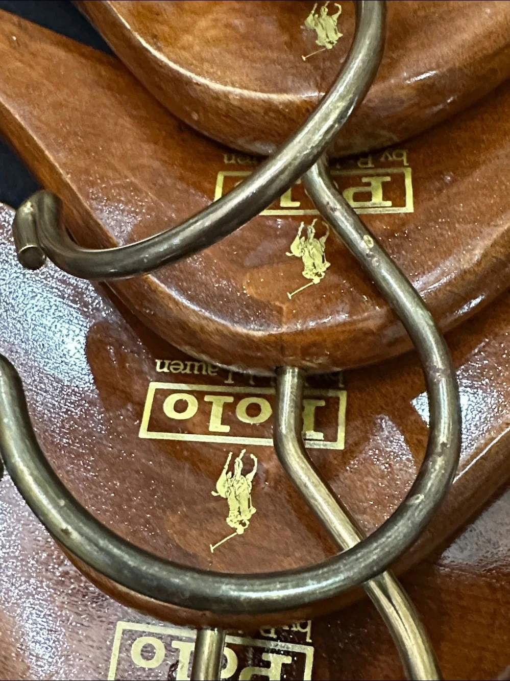 Polo Ralph Lauren With Pony Solid Wood Vintage Hangers - Lot of 10